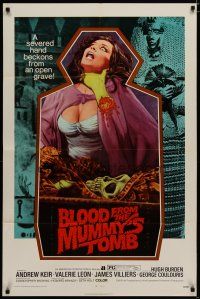 4x109 BLOOD FROM THE MUMMY'S TOMB 1sh '72 AIP, art of sexy women & severed hand!