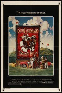 4x128 BRONCO BILLY 1sh '80 Clint Eastwood directs & stars, Huyssen & Gerard Huerta art!