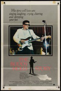 4x130 BUDDY HOLLY STORY 1sh '78 great image of Gary Busey performing on stage with guitar!
