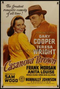 4x143 CASANOVA BROWN style A 1sh '44 lover Gary Cooper loves Teresa Wright, great art of both!
