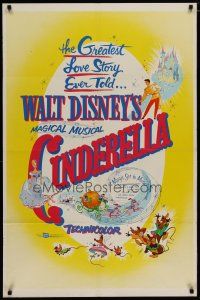 4x159 CINDERELLA 1sh R57 Walt Disney classic romantic musical fantasy cartoon!