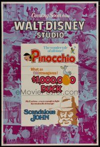 4x166 COMING SOON FROM WALT DISNEY STUDIO 1sh '71 Pinocchio, $1,000,000 Duck!