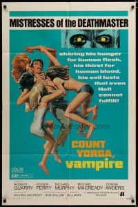 4x173 COUNT YORGA VAMPIRE 1sh '70 AIP, artwork of the mistresses of the deathmaster feeding!