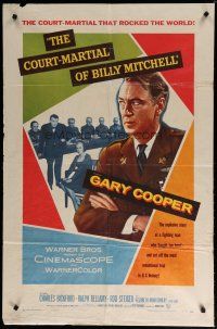 4x175 COURT-MARTIAL OF BILLY MITCHELL 1sh '56 c/u of Gary Cooper, directed by Otto Preminger!