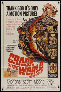 4x177 CRACK IN THE WORLD 1sh '65 atom bomb explodes, thank God it's only a motion picture!