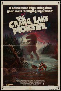 4x180 CRATER LAKE MONSTER 1sh '77 Wil art of the dinosaur more frightening than your nightmares!