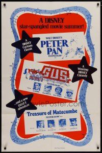 4x655 PETER PAN/GUS/TREASURE OF MATECUMBE 1sh '70s Walt Disney triple-feature!