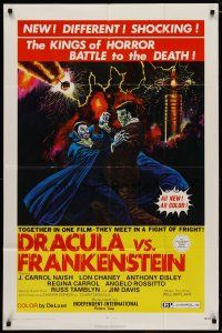 4x224 DRACULA VS. FRANKENSTEIN 1sh '71 monster art of the kings of horror battling to the death!