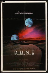 4x230 DUNE advance 1sh '84 David Lynch sci-fi epic, best image of two moons over desert!