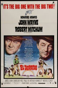 4x239 EL DORADO 1sh '66 John Wayne, Robert Mitchum, Howard Hawks, the big one with the big two!