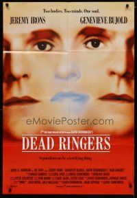 4x202 DEAD RINGERS English 1sh '89 Jeremy Irons & Genevieve Bujold, directed by David Cronenberg!