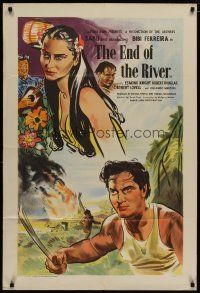 4x246 END OF THE RIVER English 1sh '47 Sabu & sexy Bibi Ferreira lived & loved by jungle law!