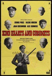 4x461 KIND HEARTS & CORONETS English 1sh R60s Alec Guinness shows how to become family head!