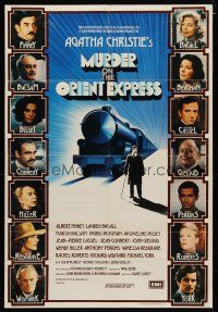 4x584 MURDER ON THE ORIENT EXPRESS English 1sh '74 great different art of train & top cast!