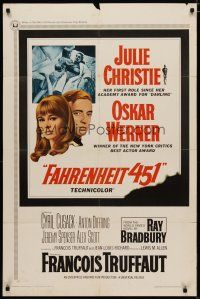4x257 FAHRENHEIT 451 1sh '67 Francois Truffaut, Julie Christie, Oskar Werner, Ray Bradbury!