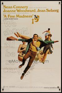 4x272 FINE MADNESS 1sh '66 Sean Connery can out-fox Joanne Woodward, Jean Seberg & them all!