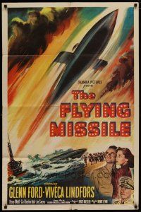 4x279 FLYING MISSILE 1sh '51 Glenn Ford, Viveca Lindfors, smart bomb that stalks its prey!