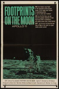 4x282 FOOTPRINTS ON THE MOON 1sh '69 the real story of Apollo 11, cool image of moon landing!