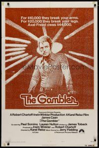 4x293 GAMBLER style B 1sh '74 James Caan is a degenerate gambler who owes the mob $44,000!