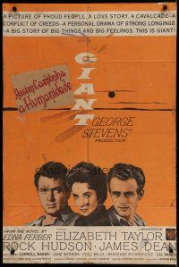 4x303 GIANT 1sh R63 James Dean, Elizabeth Taylor, Rock Hudson, directed by George Stevens!