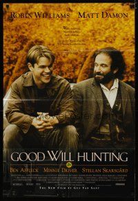 4x318 GOOD WILL HUNTING 1sh '97 great image of smiling Matt Damon & Robin Williams!