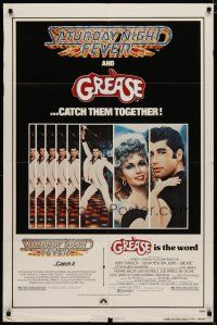 4x319 GREASE/SATURDAY NIGHT FEVER 1sh '79 John Travolta dancing & with Olivia Newton-John!