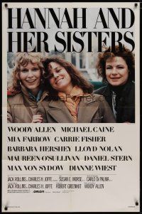 4x340 HANNAH & HER SISTERS 1sh '86 Woody Allen, Mia Farrow, Carrie Fisher, Barbara Hershey!