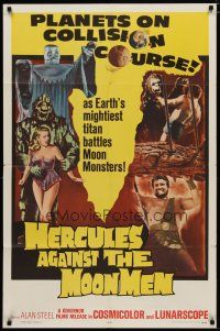 4x355 HERCULES AGAINST THE MOON MEN 1sh '65 Earth's mightiest man Sergio Ciani vs monsters!
