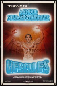 4x356 HERCULES IN NEW YORK 1sh R83 great image of bare-chested Arnold Schwarzenegger in 1st movie!