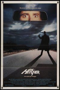 4x367 HITCHER 1sh '86 Rutger Hauer, C. Thomas Howell, terror starts the moment he stops!