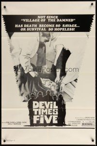 4x377 HORRIBLE HOUSE ON THE HILL 1sh R70s death has become so savage, Devil Times Five!