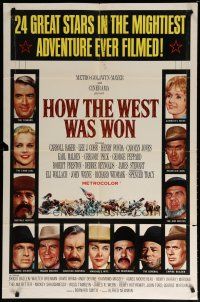 4x387 HOW THE WEST WAS WON 1sh '64 John Ford epic, Debbie Reynolds, Gregory Peck & all-star cast!