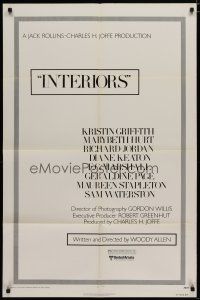 4x410 INTERIORS 1sh '78 Diane Keaton, Mary Beth Hurt, directed by Woody Allen!