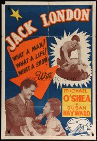 4x422 JACK LONDON 1sh R50s Michael O'Shea as the famous novelist, young sexy Susan Hayward!