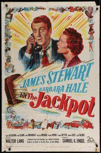 4x423 JACKPOT 1sh '50 James Stewart wins a radio show contest, but can't afford the prize!