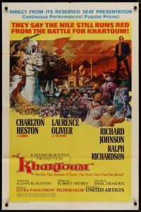 4x454 KHARTOUM style A 1sh '66 art of Charlton Heston & Laurence Olivier by McCarthy!