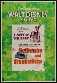 4x478 LADY & THE TRAMP/BEDKNOBS & BROOMSTICKS 1sh '70s Walt Disney double-feature!