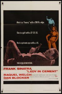 4x479 LADY IN CEMENT 1sh '68 Frank Sinatra with a .45 & sexy Raquel Welch with a 37-22-35!