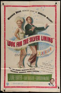 4x510 LOOK FOR THE SILVER LINING 1sh '49 art of June Haver & Ray Bolger dancing, Gordon MacRae