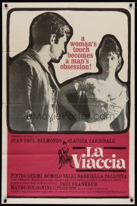 4x519 LOVE MAKERS 1sh '62 La Viaccia, art of Jean Paul Belmondo & Claudia Cardinale!