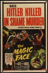 4x528 MAGIC FACE 1sh '51 Luther Adler as Hitler slain in love nest after champagne party!