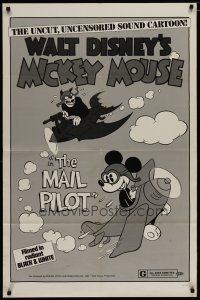4x532 MAIL PILOT 1sh R74 Walt Disney, wacky art of pilot Mickey Mouse, uncensored!