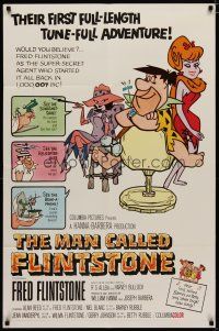 4x537 MAN CALLED FLINTSTONE 1sh '66 Hanna-Barbera, Fred, Barney, Wilma & Betty!