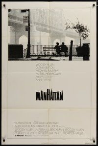 4x545 MANHATTAN style B 1sh '79 Woody Allen & Diane Keaton in New York City by bridge!