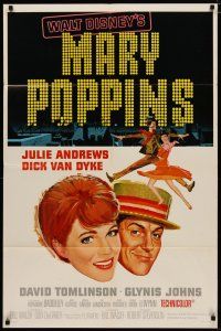 4x549 MARY POPPINS style A 1sh '64 Julie Andrews & Dick Van Dyke in Walt Disney's musical classic!