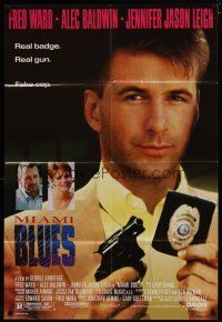 4x560 MIAMI BLUES 1sh '90 great close up of crazy fake cop Alec Baldwin!