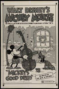 4x561 MICKEY'S GOOD DEED 1sh R74 Disney, Mickey Mouse plays carols on cello while Pluto sings!