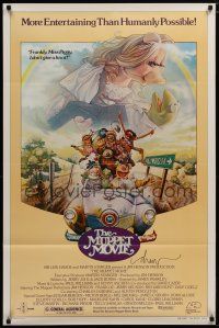 4x583 MUPPET MOVIE signed 1sh '79 by Drew Struzan who did the art of Kermit the Frog & Miss Piggy!
