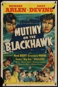 4x589 MUTINY ON THE BLACKHAWK 1sh '39 Richard Arlen, Andy Devine, Noah Beery,sexy Constance Moore!
