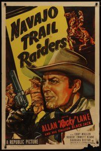 4x600 NAVAJO TRAIL RAIDERS 1sh '49 art of cowboy Allan Rocky Lane & his stallion Black Jack!